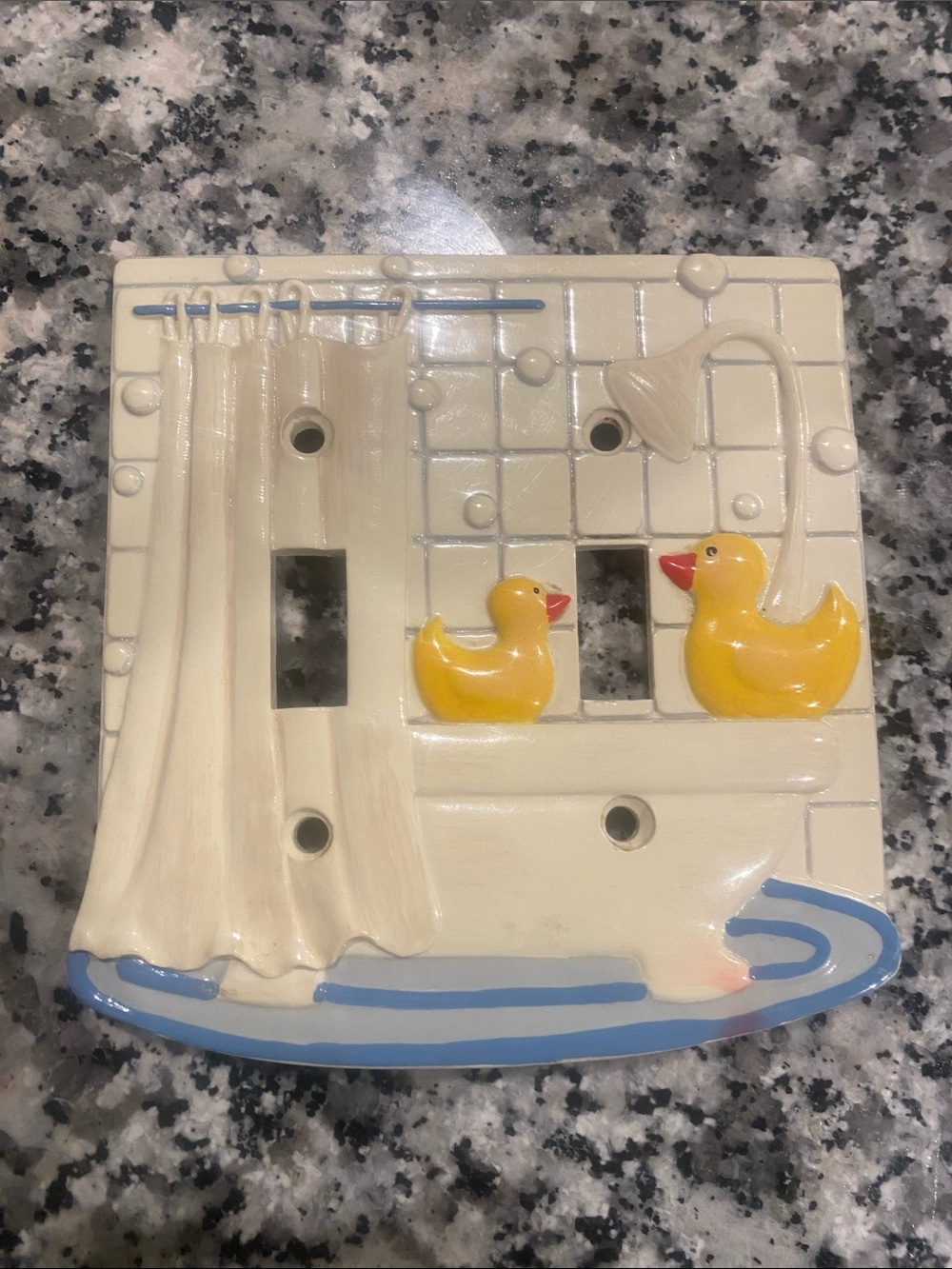 Rubber Duckies Bathroom Double Light Switch Cover